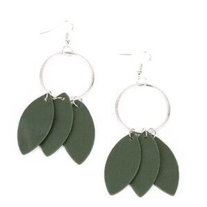 Paparazzi Leafy Laguna Green Earrings